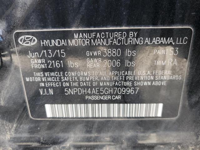 5NPDH4AE5GH709967 - 2016 HYUNDAI ELANTRA SE BLACK photo 12