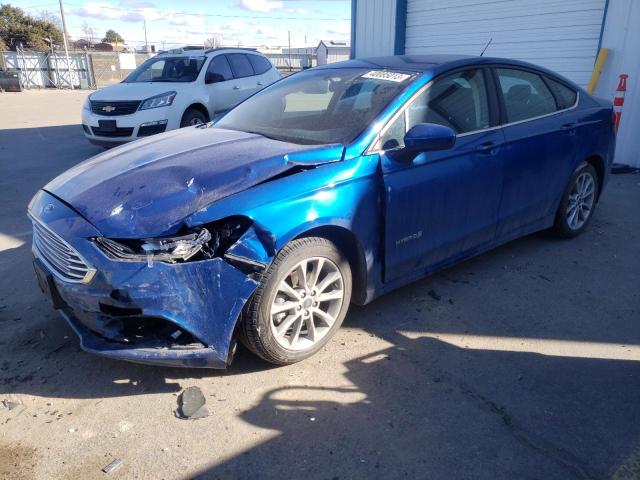 3FA6P0LU3HR354732 - 2017 FORD FUSION SE HYBRID BLUE photo 1