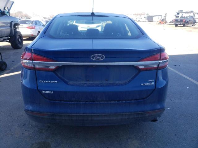 3FA6P0LU3HR354732 - 2017 FORD FUSION SE HYBRID BLUE photo 6