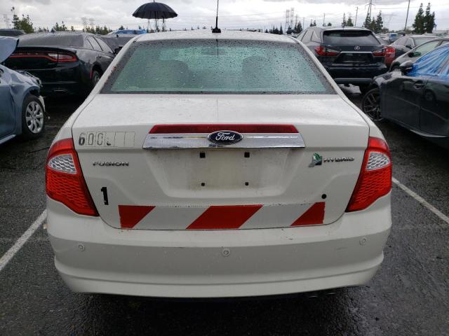 3FADP0L32CR157879 - 2012 FORD FUSION HYBRID WHITE photo 6