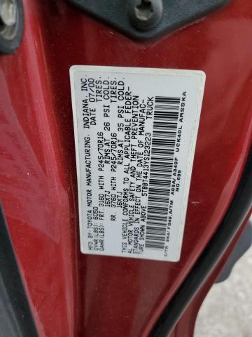 5TBBT4413YS123223 - 2000 TOYOTA TUNDRA ACCESS CAB 红色 照片 12