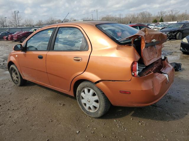 KL1TD52695B404045 - 2005 CHEVROLET AVEO BASE ORANGE photo 2