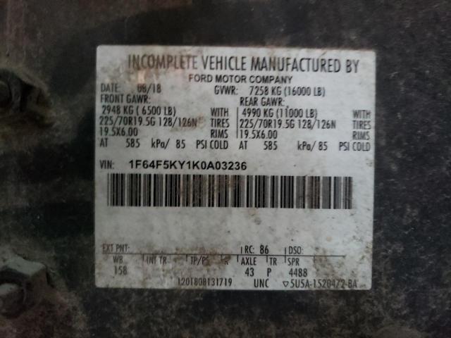 1F64F5KY1K0A03236 - 2019 FORD F59 WHITE photo 13