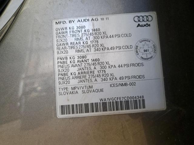 WA1VGCFE7CD004348 - 2012 AUDI Q7 PRESTIGE 灰色 照片 13
