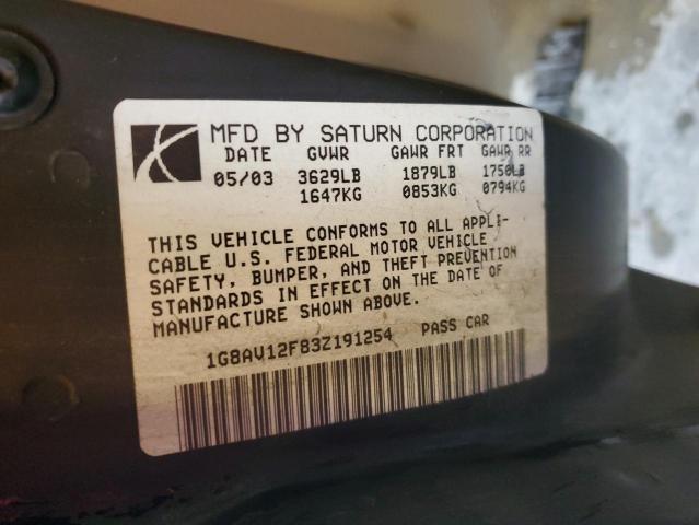 1G8AV12F83Z191254 - 2003 SATURN ION LEVEL 3 RED photo 12