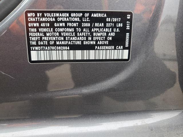 1VWDT7A37HC062884 - 2017 VOLKSWAGEN PASSAT R-LINE Boz foto 12