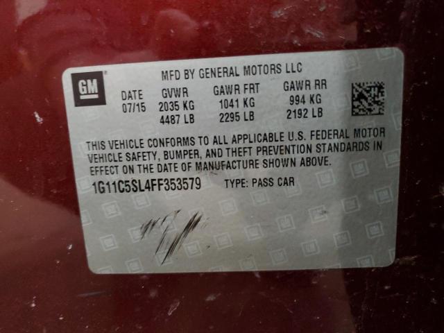 1G11C5SL4FF353579 - 2015 CHEVROLET MALIBU 1LT Бордовый фото 13