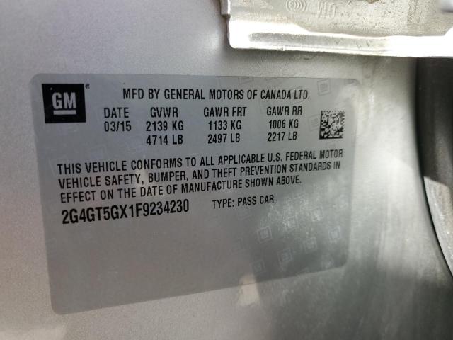 2G4GT5GX1F9234230 - 2015 BUICK REGAL GS Күміс фото 13