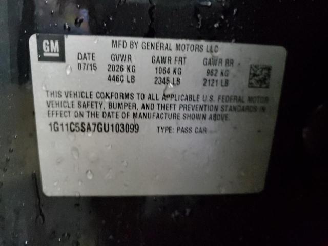 1G11C5SA7GU103099 - 2016 CHEVROLET MALIBU LIM LT Қара фото 13