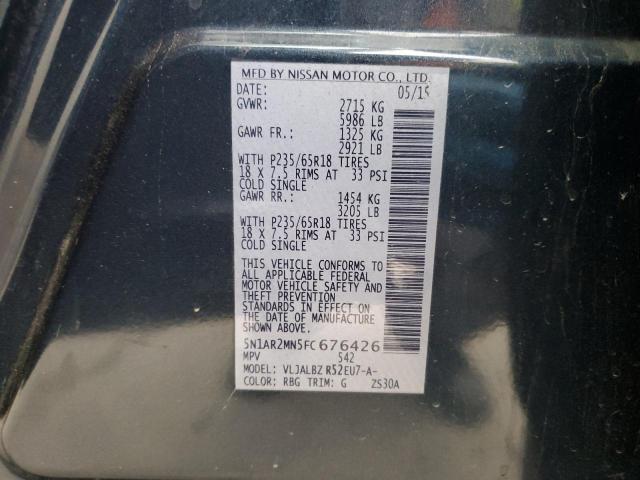 5N1AR2MN5FC676426 - 2015 NISSAN PATHFINDER S BLUE photo 14