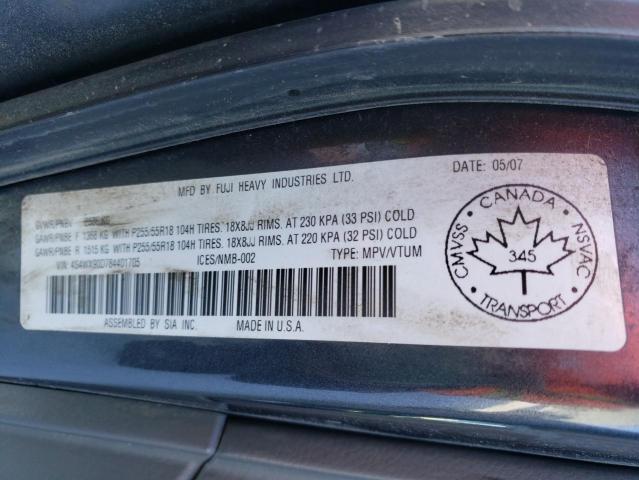 4S4WX90D784401705 - 2008 SUBARU TRIBECA LIMITED GRAY photo 13