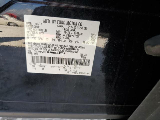 2LMPJ8LR5HBL34765 - 2017 LINCOLN MKX RESERVE Siyah fotoğraf 12