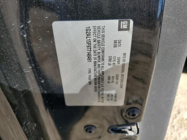 1G2AL15F977148491 - 2007 PONTIAC G5 BLACK photo 12