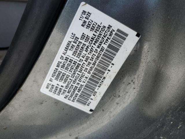 5FNRL38419B027357 - 2009 HONDA ODYSSEY EX SILVER photo 13