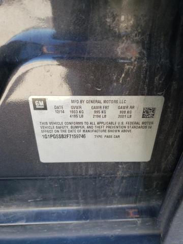 1G1PG5SB2F7159746 - 2015 CHEVROLET CRUZE LTZ CHARCOAL photo 12