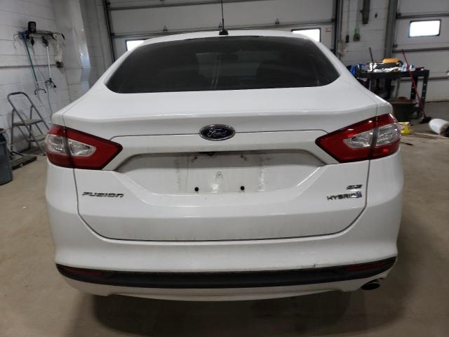 3FA6P0LUXER306379 - 2014 FORD FUSION SE HYBRID WHITE photo 6