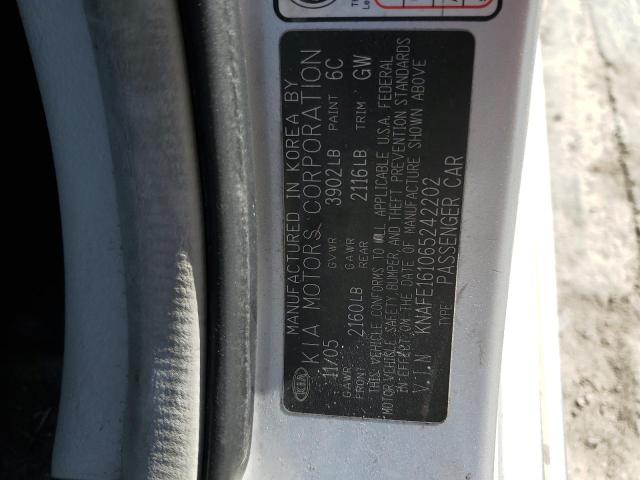 KNAFE161065242202 - 2006 KIA SPECTRA5 GRAY photo 12