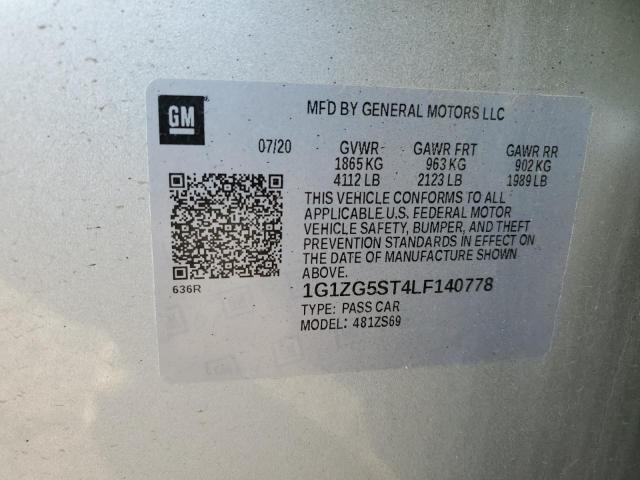 1G1ZG5ST4LF140778 - 2020 CHEVROLET MALIBU RS 银色 照片 12