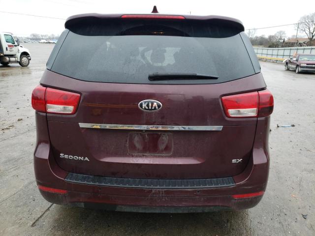 KNDMC5C10G6100701 - 2016 KIA SEDONA EX BURGUNDY photo 6