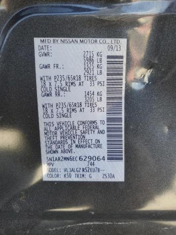 5N1AR2MN6EC629064 - 2014 NISSAN PATHFINDER S 石墨色 照片 14