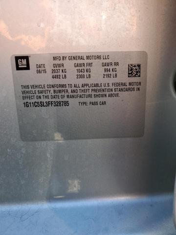 1G11C5SL3FF328785 - 2015 CHEVROLET MALIBU 1LT 银色 照片 12