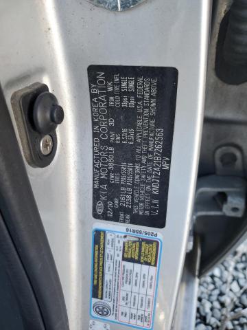 KNDJT2A21B7262563 - 2011 KIA SOUL + SILVER photo 12