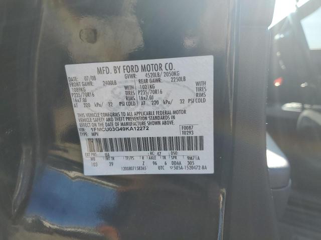 1FMCU03G49KA12272 - 2009 FORD ESCAPE XLT BLACK photo 14