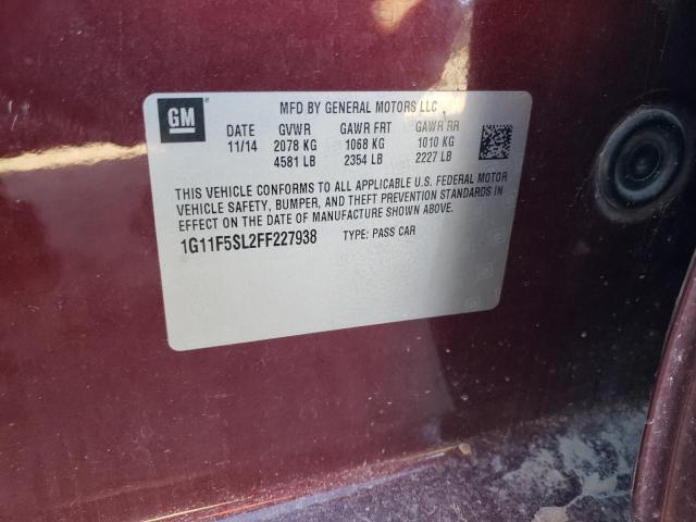 1G11F5SL2FF227938 - 2015 CHEVROLET MALIBU LTZ 栗色 照片 12