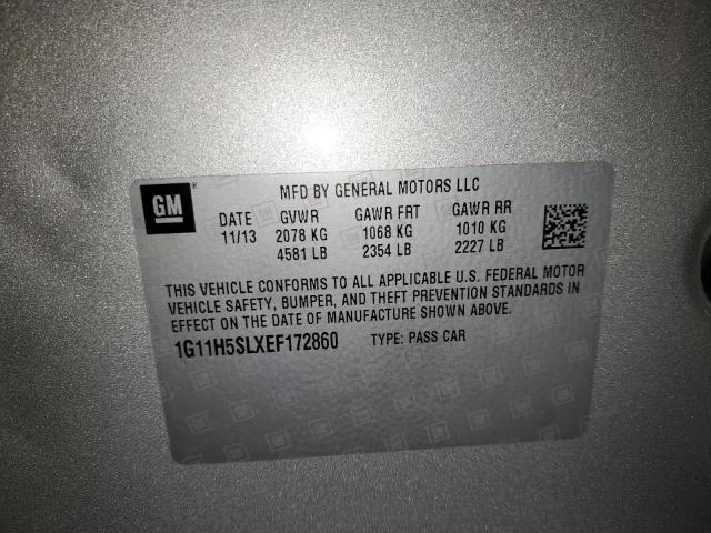 1G11H5SLXEF172860 - 2014 CHEVROLET MALIBU LTZ SILVER photo 12