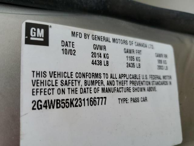 2G4WB55K231166777 - 2003 BUICK REGAL LS 米色 照片 12