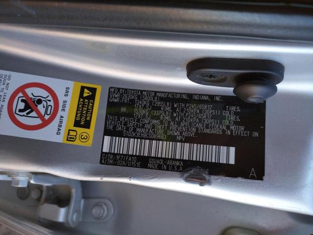 5TDZK3EH9CS089683 - 2012 TOYOTA HIGHLANDER BASE SILVER photo 12