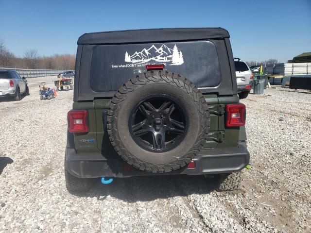 1C4JJXP61NW178203 - 2022 JEEP WRANGLER U SAHARA 4XE GREEN photo 6