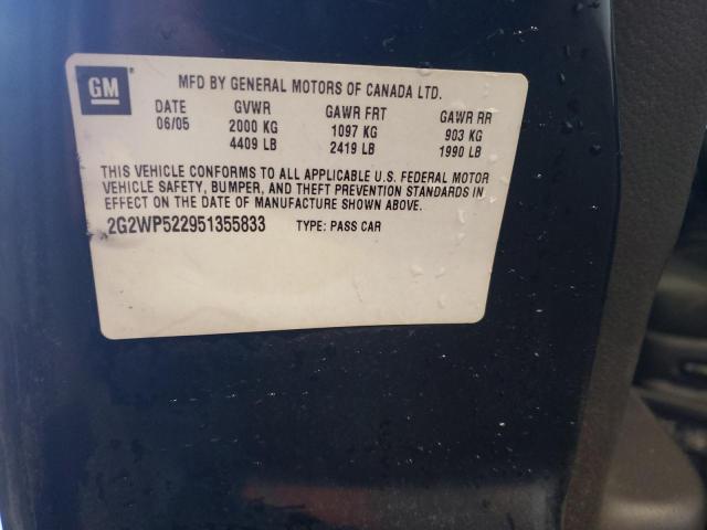 2G2WP522951355833 - 2005 PONTIAC GRAND PRIX 黑色 照片 12