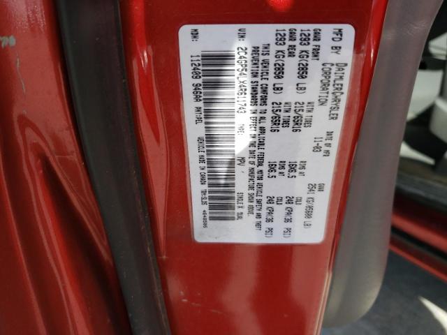 2C4GP54LX4R611743 - 2004 CHRYSLER TOWN & COU TOURING 红色 照片 13