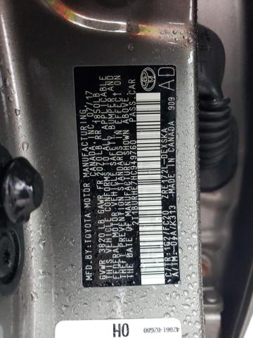 2T1BURHE7HC949760 - 2017 TOYOTA COROLLA L Gri fotoğraf 12