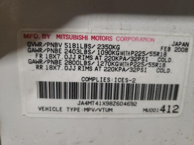 JA4MT41X98Z604692 - 2008 MITSUBISHI OUTLANDER XLS WHITE photo 13