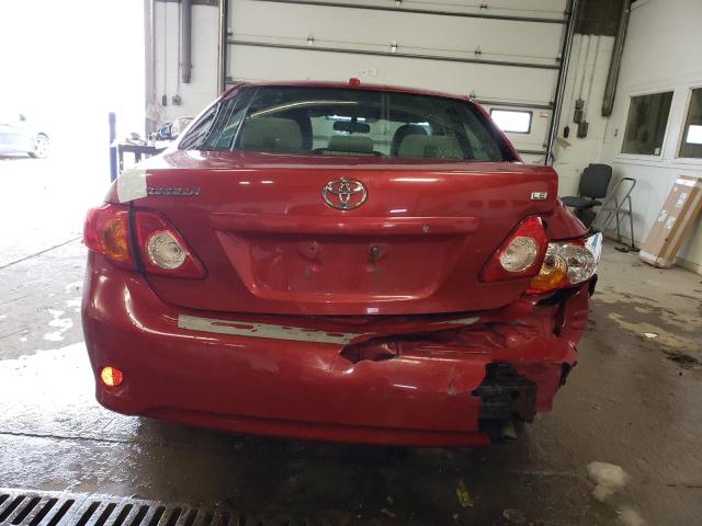 JTDBL40E899033386 - 2009 TOYOTA COROLLA BASE RED photo 6