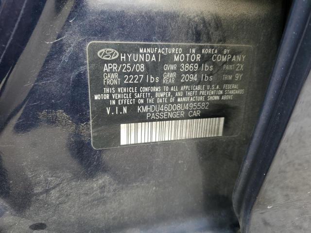 KMHDU46D08U495582 - 2008 HYUNDAI ELANTRA GLS BLUE photo 12