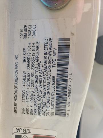 5J8TC1H71LL010696 - 2020 ACURA RDX ADVANCE WHITE photo 13