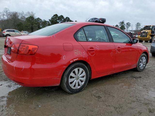 3VW2K7AJ6EM235314 - 2014 VOLKSWAGEN JETTA BASE RED photo 3