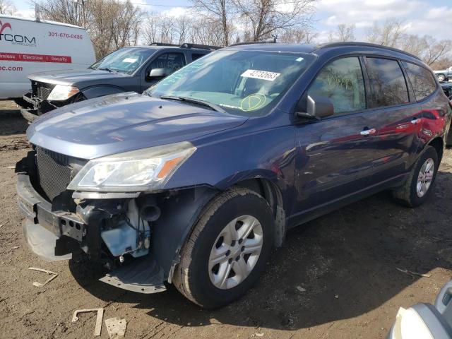 1GNKRFED5DJ136662 - 2013 CHEVROLET TRAVERSE LS BLUE photo 1