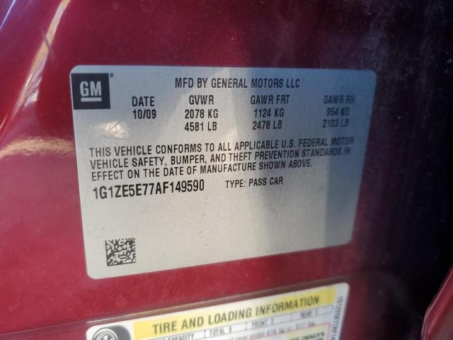 1G1ZE5E77AF149590 - 2010 CHEVROLET MALIBU LTZ 红色 照片 12