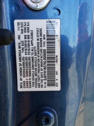 5J6YH18376L000689 - 2004 HONDA ELEMENT LX BLUE photo 12