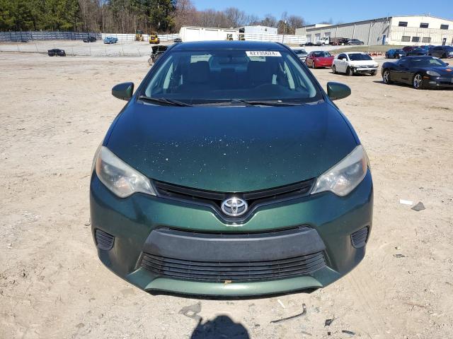 2T1BURHE8EC218024 - 2014 TOYOTA COROLLA L GREEN photo 5