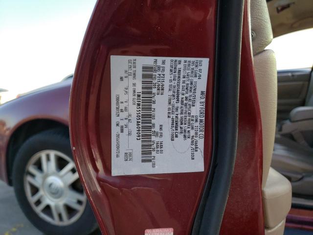 1MEFM55S05A609093 - 2005 MERCURY SABLE LS PREMIUM BURGUNDY photo 12