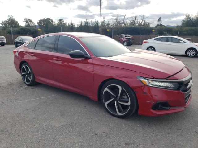 1HGCV1F34MA098893 - 2021 HONDA ACCORD SPORT RED photo 4