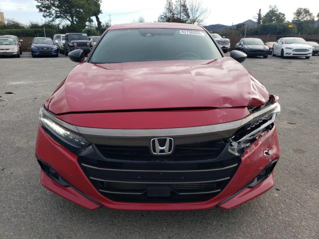 1HGCV1F34MA098893 - 2021 HONDA ACCORD SPORT RED photo 5