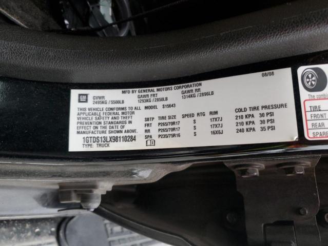 1GTDS13LX98110284 - 2009 GMC CANYON BLACK photo 12