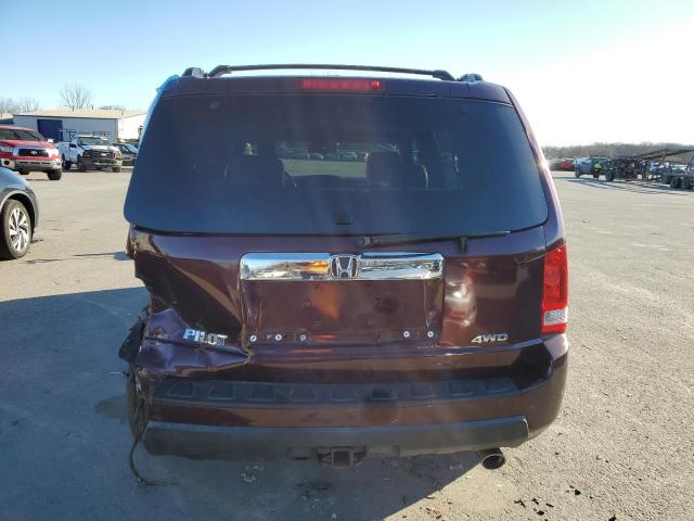 5FNYF4H53BB051425 - 2011 HONDA PILOT EXL BURGUNDY photo 6