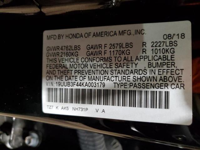 19UUB3F44KA003179 - 2019 ACURA TLX TECHNOLOGY BLACK photo 12